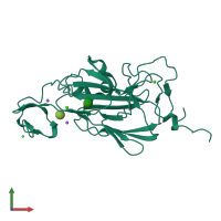 PDB entry 2xjv coloured by chain, front view.