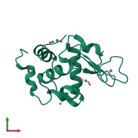 PDB entry 2xjw coloured by chain, front view.
