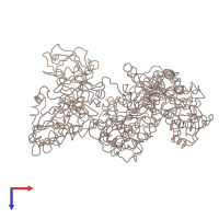 PDB entry 2xkx coloured by chain, top view.