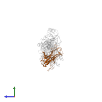 T cell receptor beta constant 1 in PDB entry 2xn9, assembly 1, side view.