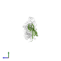 HLA class II histocompatibility antigen, DRB1 beta chain in PDB entry 2xn9, assembly 1, side view.
