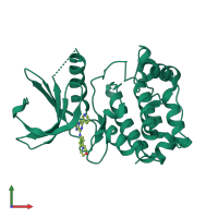 PDB entry 2xne coloured by chain, front view.