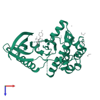 Serine/threonine-protein kinase Nek2 in PDB entry 2xnm, assembly 1, top view.