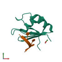 PDB entry 2xnr coloured by chain, front view.