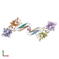 PDB entry 2xny coloured by chain, front view.