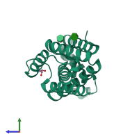 PDB entry 2xov coloured by chain, side view.