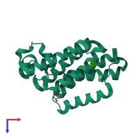 PDB entry 2xov coloured by chain, top view.
