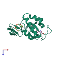 PDB entry 2xp4 coloured by chain, top view.