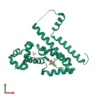 PDB entry 2xpu coloured by chain, front view.