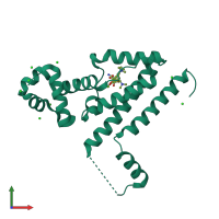 PDB entry 2xpv coloured by chain, front view.