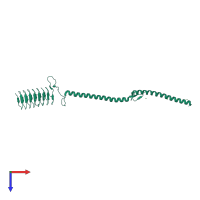 PDB entry 2xqh coloured by chain, top view.