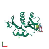 PDB entry 2xr5 coloured by chain, front view.