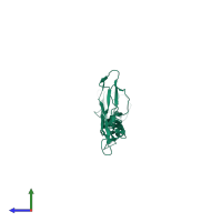 PDB entry 2xrd coloured by chain, side view.