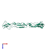 PDB entry 2xrd coloured by chain, top view.