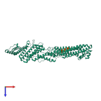 PDB entry 2xs1 coloured by chain, top view.