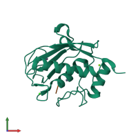 PDB entry 2xs4 coloured by chain, front view.