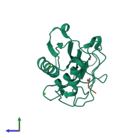 PDB entry 2xs4 coloured by chain, side view.