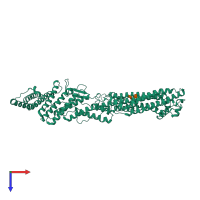 PDB entry 2xs8 coloured by chain, top view.