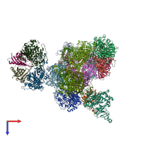 PDB entry 2xso coloured by chain, top view.