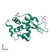 PDB entry 2xth coloured by chain, front view.