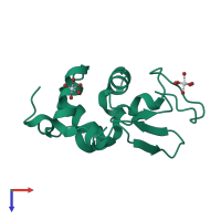 PDB entry 2xth coloured by chain, top view.