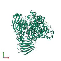 PDB entry 2xvk coloured by chain, front view.