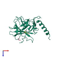 PDB entry 2xwc coloured by chain, top view.