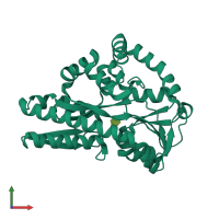 PDB entry 2xwo coloured by chain, front view.