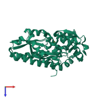 PDB entry 2xwo coloured by chain, top view.