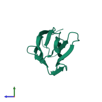 PDB entry 2xxc coloured by chain, side view.