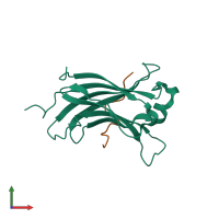 PDB entry 2xxn coloured by chain, front view.