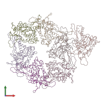 PDB entry 2xyy coloured by chain, front view.