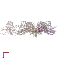 PDB entry 2xyz coloured by chain, top view.