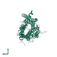 Beta-1 adrenergic receptor in PDB entry 2y02, assembly 1, side view.