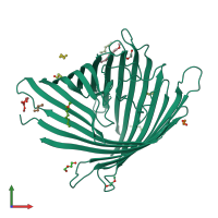 PDB entry 2y0h coloured by chain, front view.