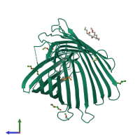 PDB entry 2y0h coloured by chain, side view.
