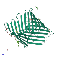 PDB entry 2y0h coloured by chain, top view.