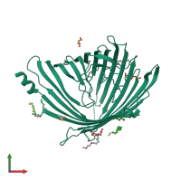 PDB entry 2y0k coloured by chain, front view.