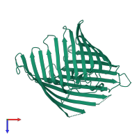 PDB entry 2y0l coloured by chain, top view.