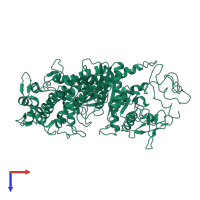 PDB entry 2y0r coloured by chain, top view.