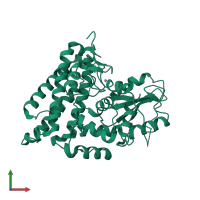 Monomeric assembly 3 of PDB entry 2y1m coloured by chemically distinct molecules, front view.