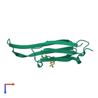 PDB entry 2y1y coloured by chain, top view.