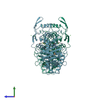 PDB entry 2y2g coloured by chain, side view.