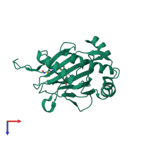 PDB entry 2y33 coloured by chain, top view.