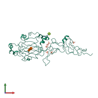 PDB entry 2y38 coloured by chain, front view.