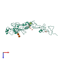 PDB entry 2y38 coloured by chain, top view.