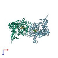 PDB entry 2y3p coloured by chain, top view.