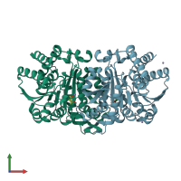PDB entry 2y41 coloured by chain, front view.