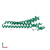 PDB entry 2y44 coloured by chain, front view.