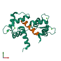 PDB entry 2y4v coloured by chain, front view.